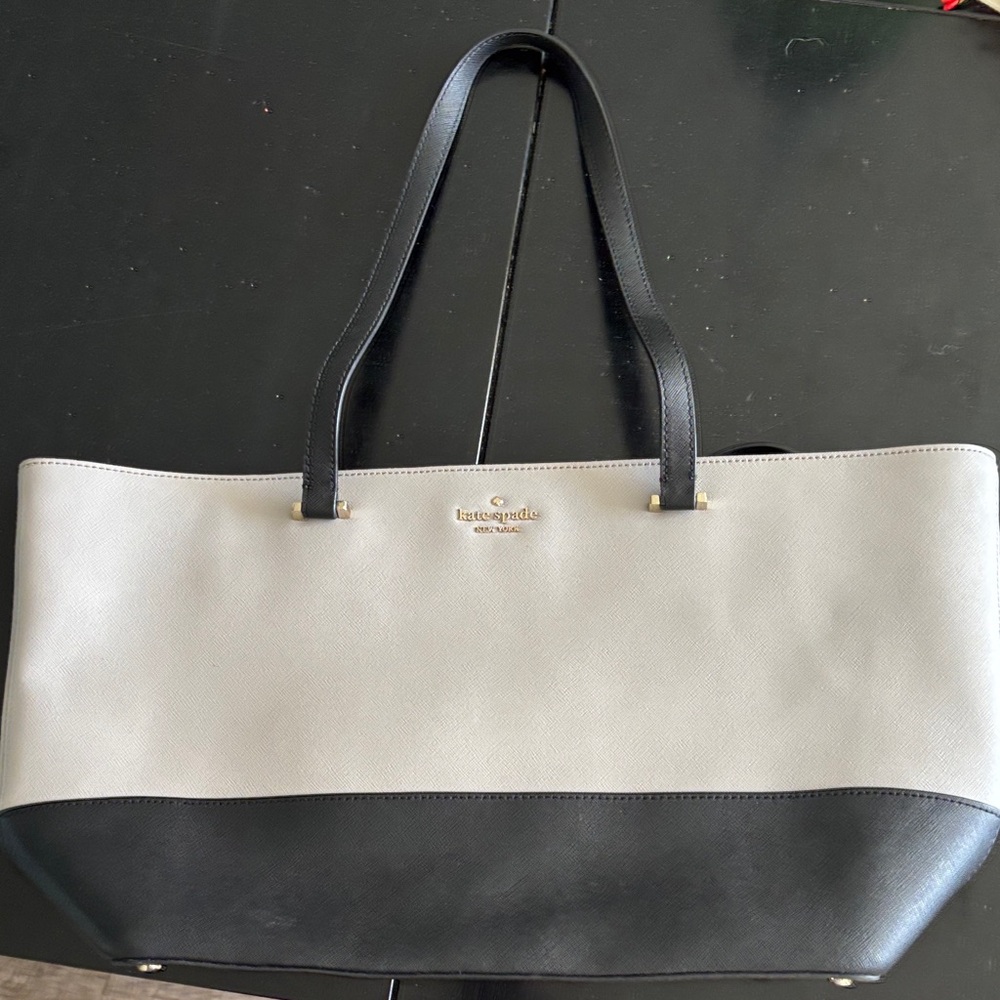 Kate Spade Two-Tone Black and Cream Tote